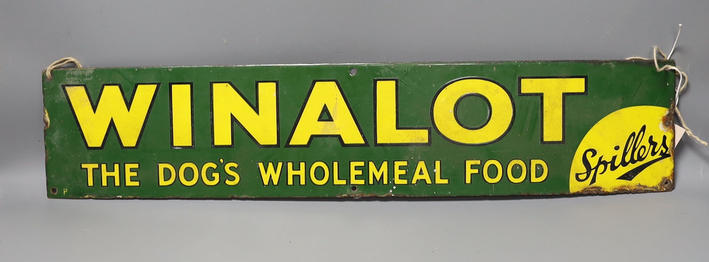 A Winalot enamelled sign 13x61cm